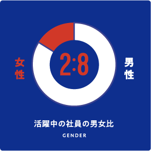 社員男女比 8:2